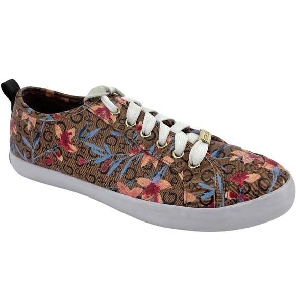 Guess NEW Goodlie Floral Patterned Coated Canvas Sneakers Lace-Up, Women’s Sz 10 - Picture 11 of 11